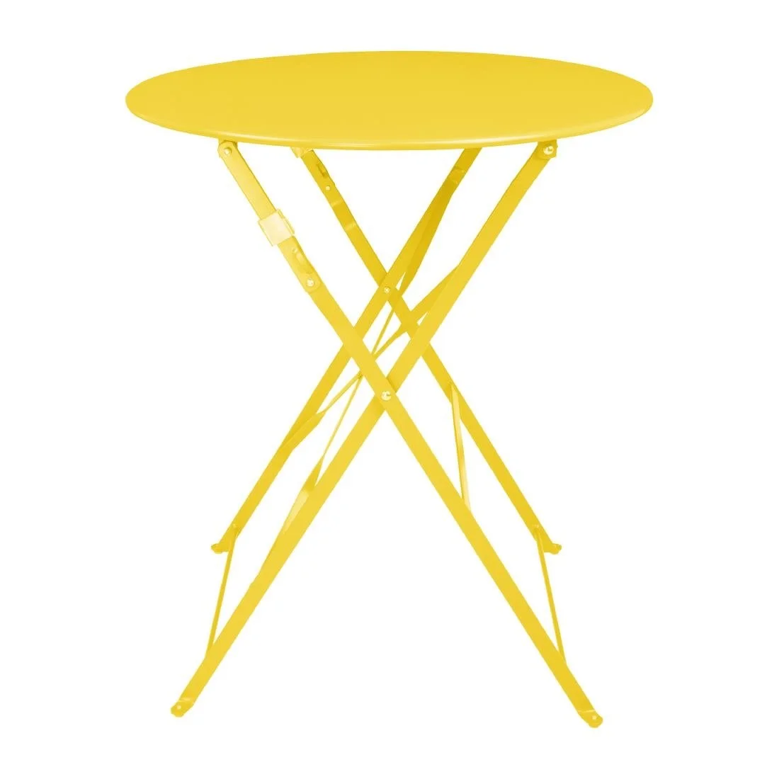 Bolero Perth Mellow Yellow Pavement Style Steel Table Round 600mm - Image 1