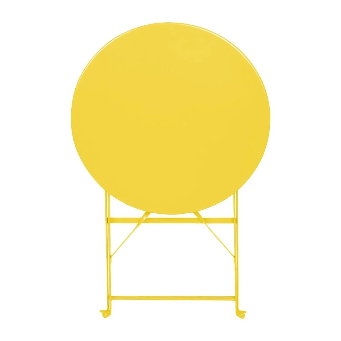 Bolero Perth Mellow Yellow Pavement Style Steel Table Round 600mm - Image 5