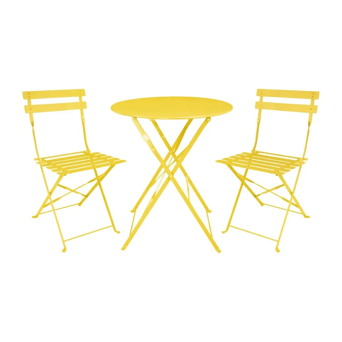 Bolero Perth Mellow Yellow Pavement Style Steel Table Round 600mm - Image 7