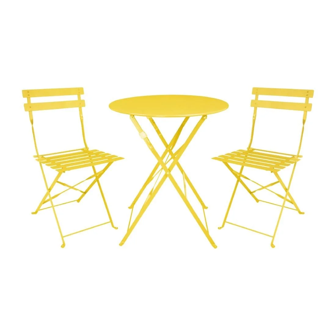 Bolero Perth Mellow Yellow Pavement Style Steel Table Round 600mm - Image 7