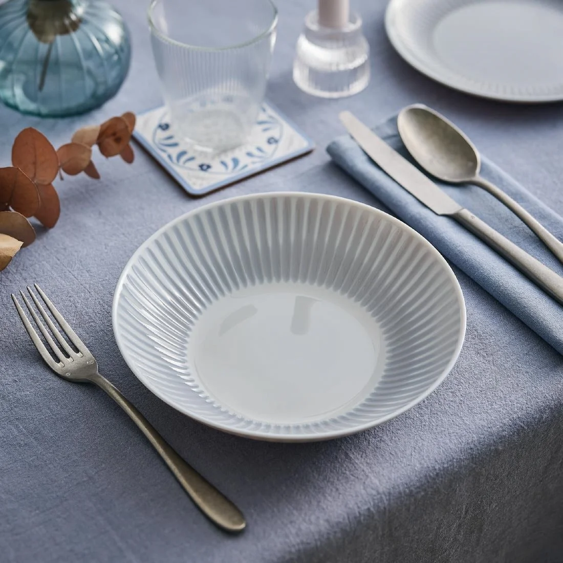 Luminarc Cottage Grey Rimless Pasta/Soup Bowls 220mm (24 Pack) - Image 3