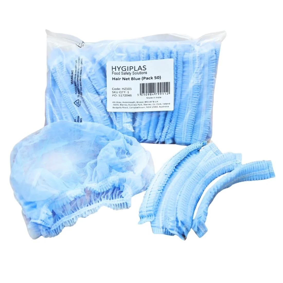 Hygiplas Hair Nets - Blue (50 Pack) - Image 3