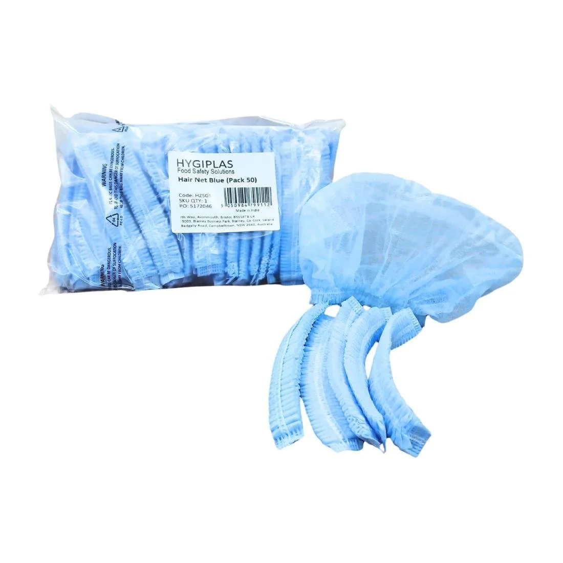 Hygiplas Hair Nets - Blue (50 Pack) - Image 4
