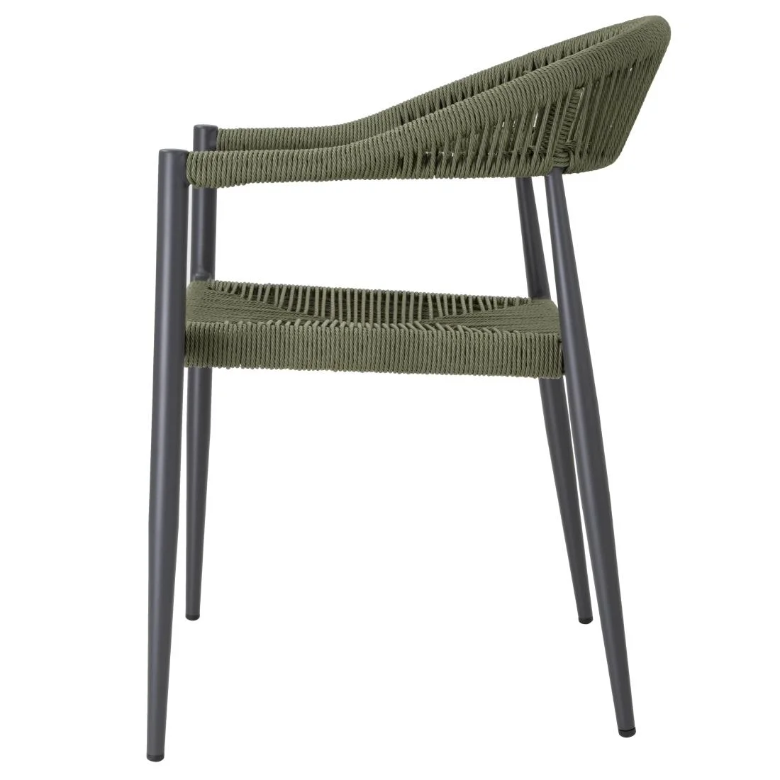 Bolero Eden PE Twist Rattan Outdoor Arm Chair Green (4 Pack) - Image 2