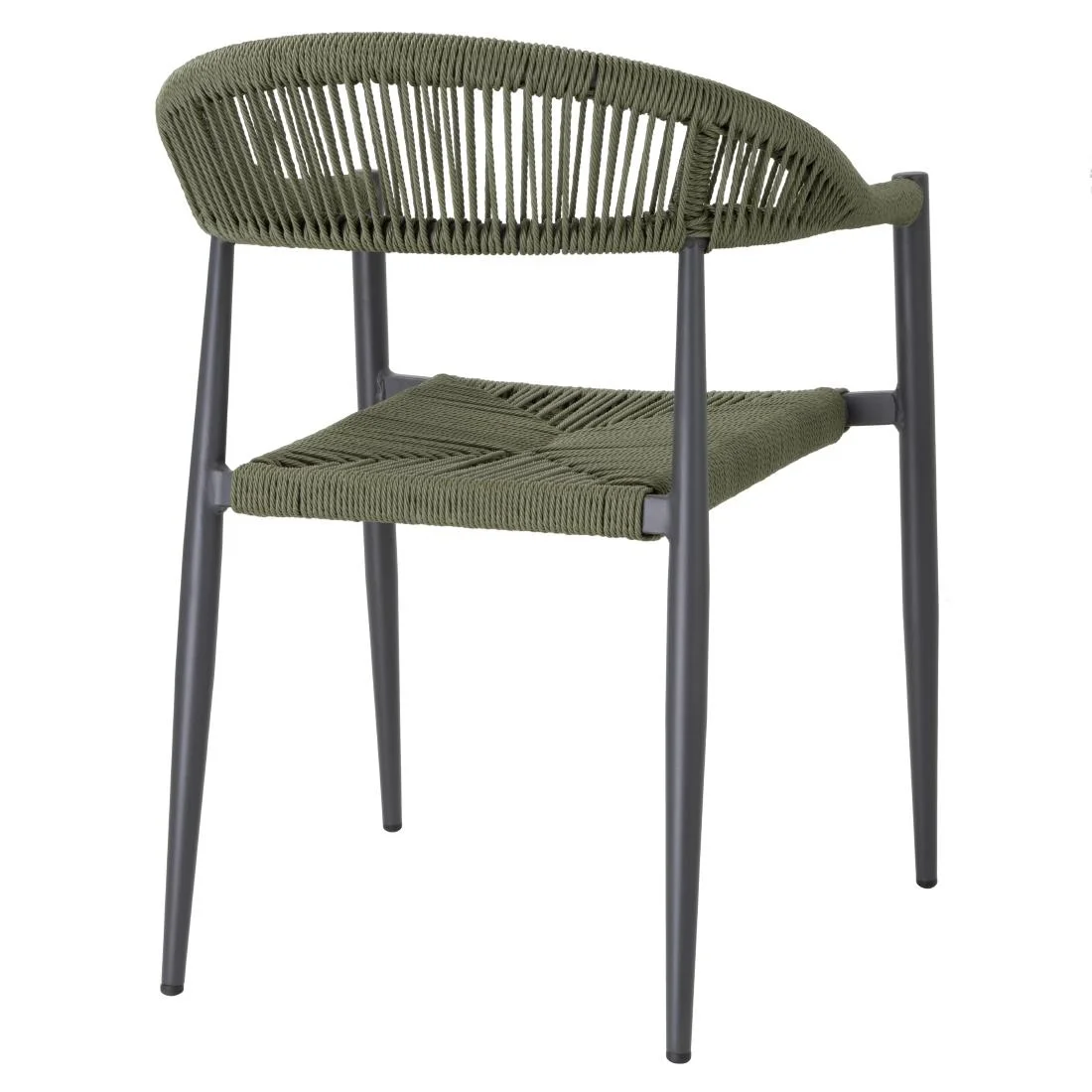Bolero Eden PE Twist Rattan Outdoor Arm Chair Green (4 Pack) - Image 3