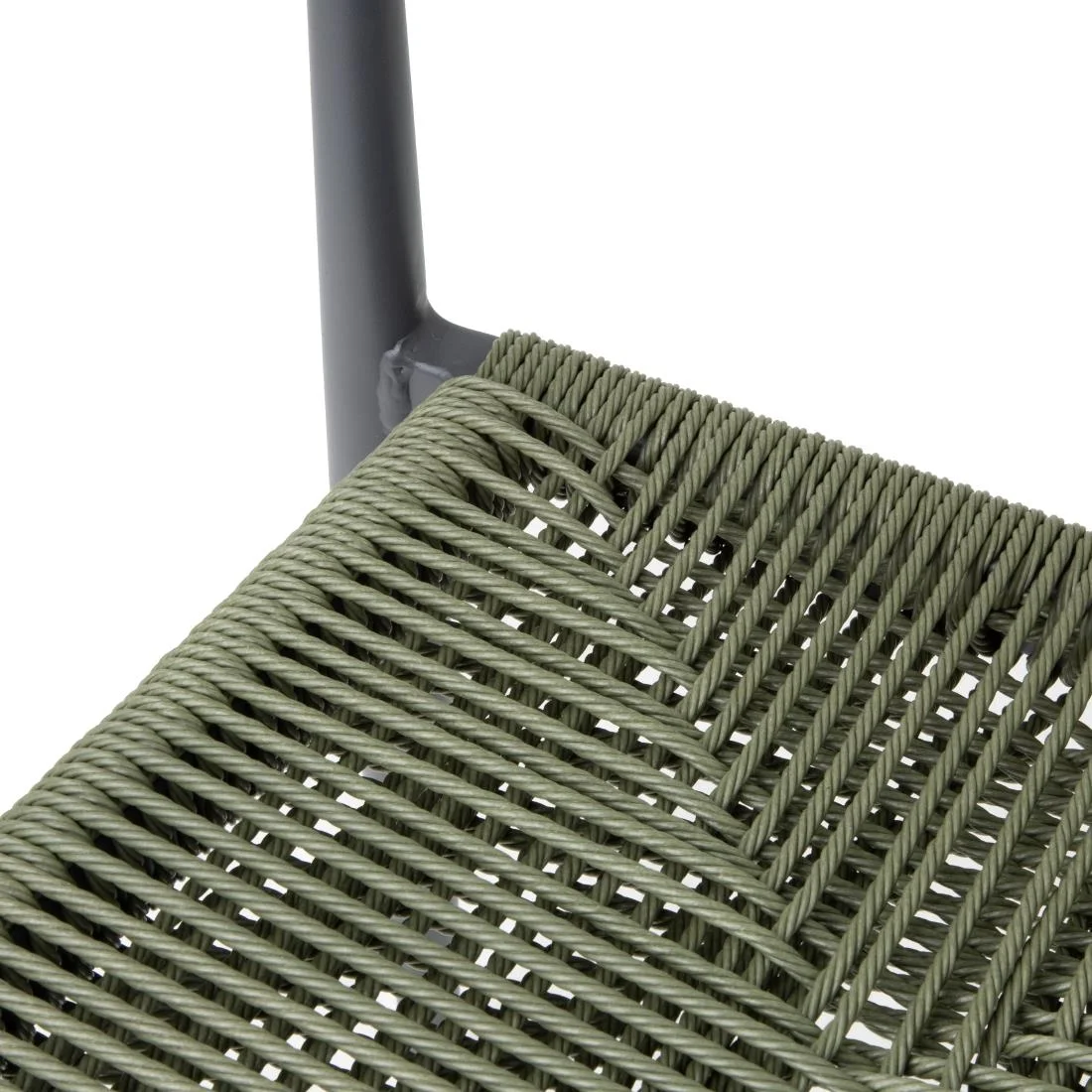 Bolero Eden PE Twist Rattan Outdoor Arm Chair Green (4 Pack) - Image 4