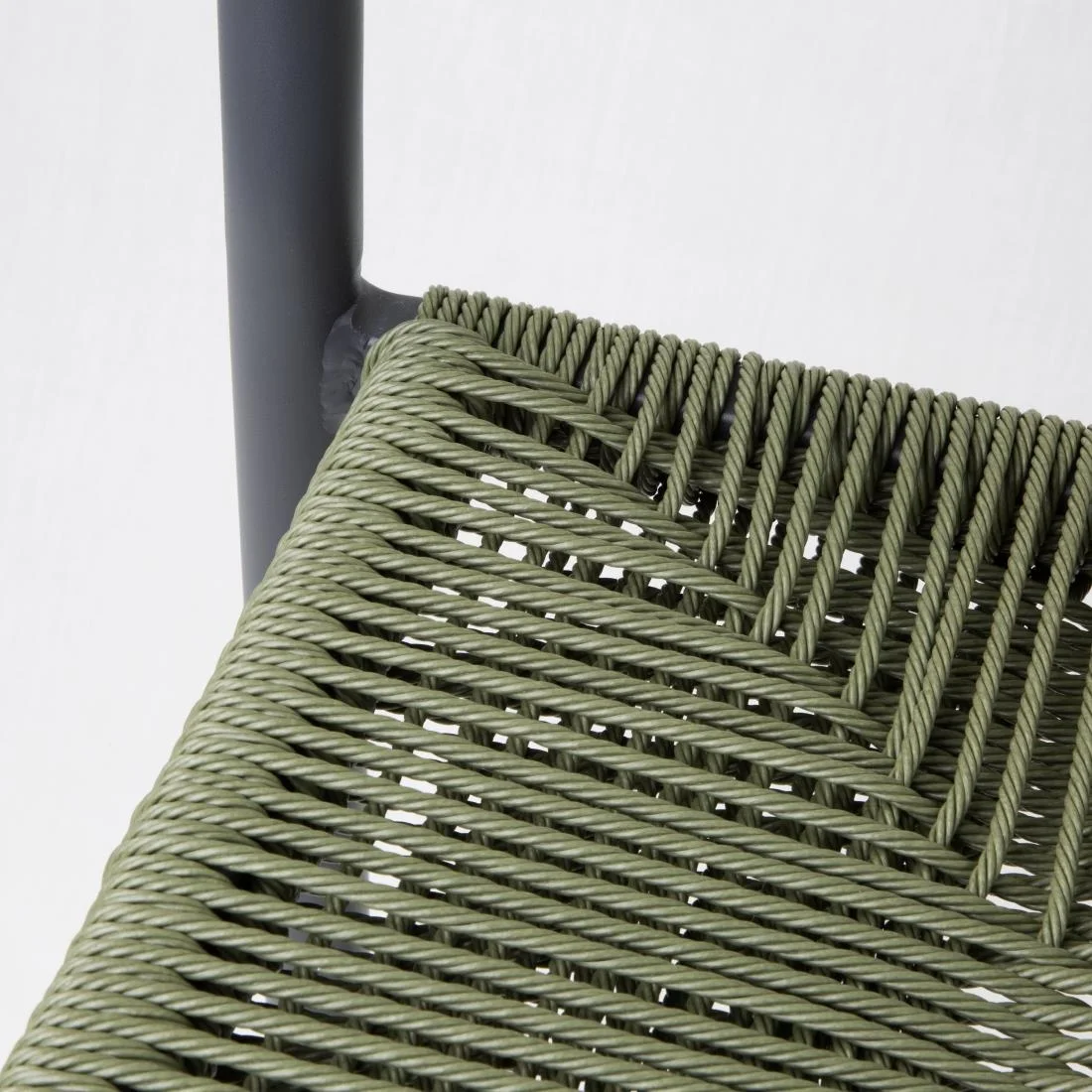 Bolero Eden PE Twist Rattan Outdoor Bar Stool Green (2 Pack) - Image 4