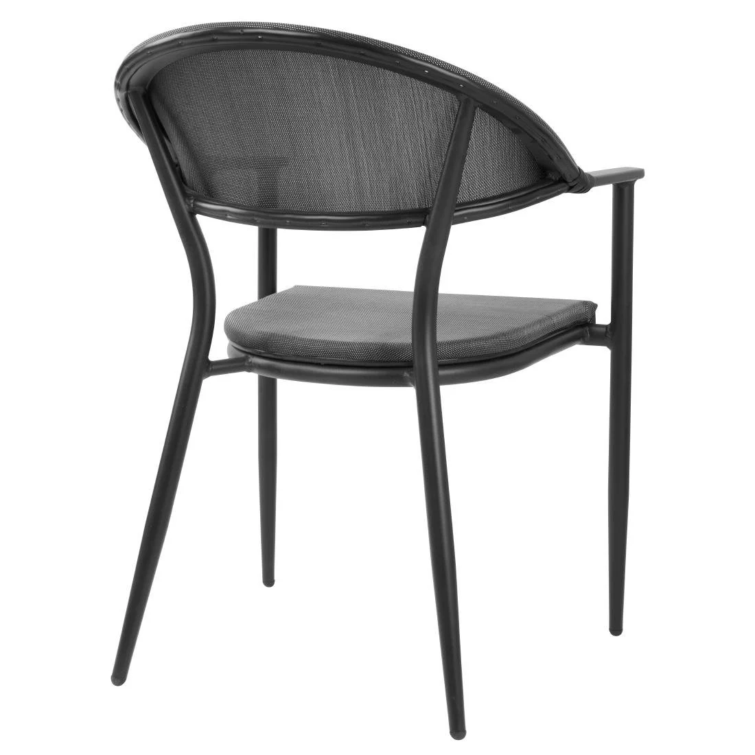 Bolero Santiago Outdoor Armchairs Black (4 Pack) - Image 3