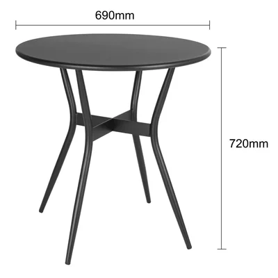 Bolero Santiago Outdoor Table Black 690mm - Image 5