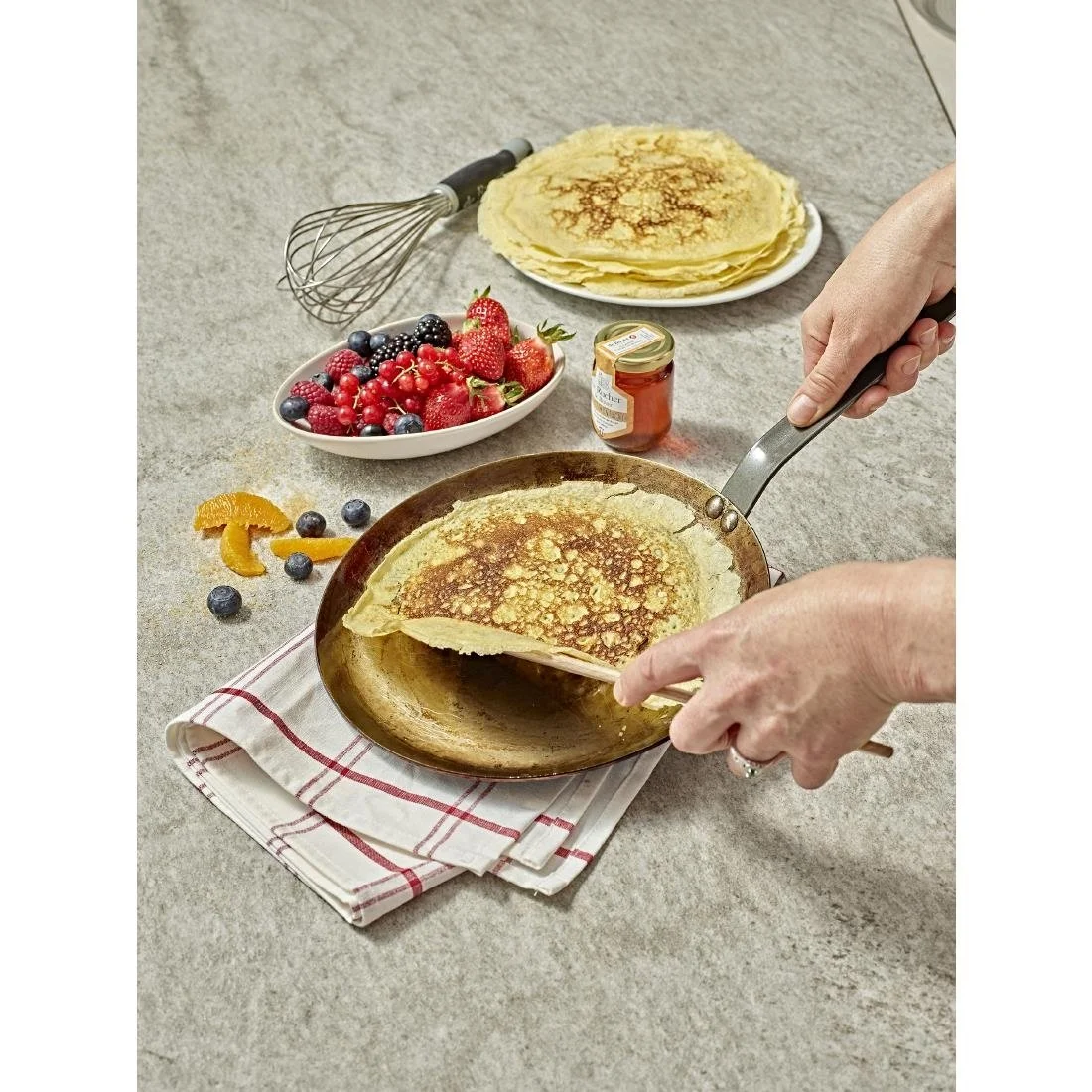 De Buyer Mineral B Steel Round Pancake Pan 26cm - Image 4
