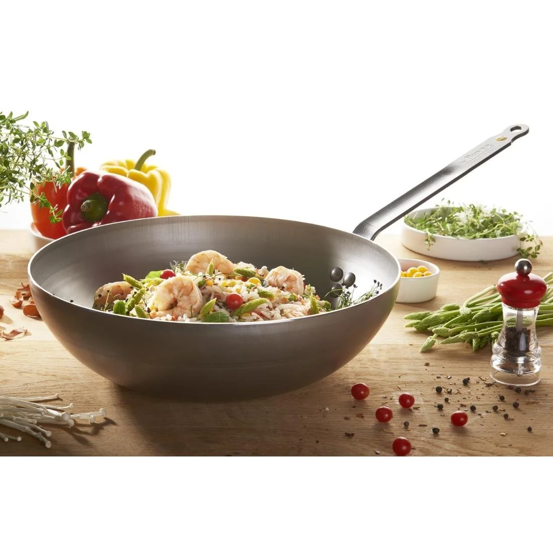 De Buyer Mineral B Rounded Wok 28cm - Image 2