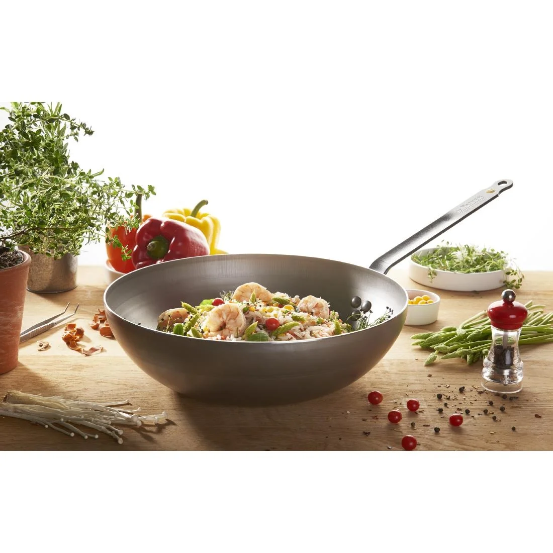 De Buyer Mineral B Rounded Wok 28cm - Image 6