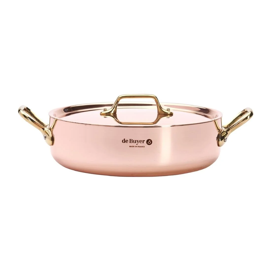 De Buyer Inocuivre Saute Pan with Lid Brass 24cm - Image 3