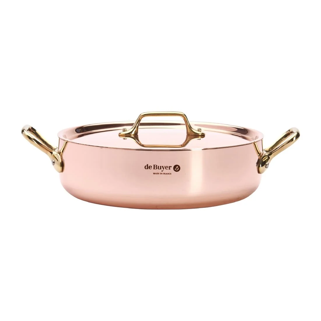 De Buyer Inocuivre Saute Pan with Lid Brass 24cm - Image 3