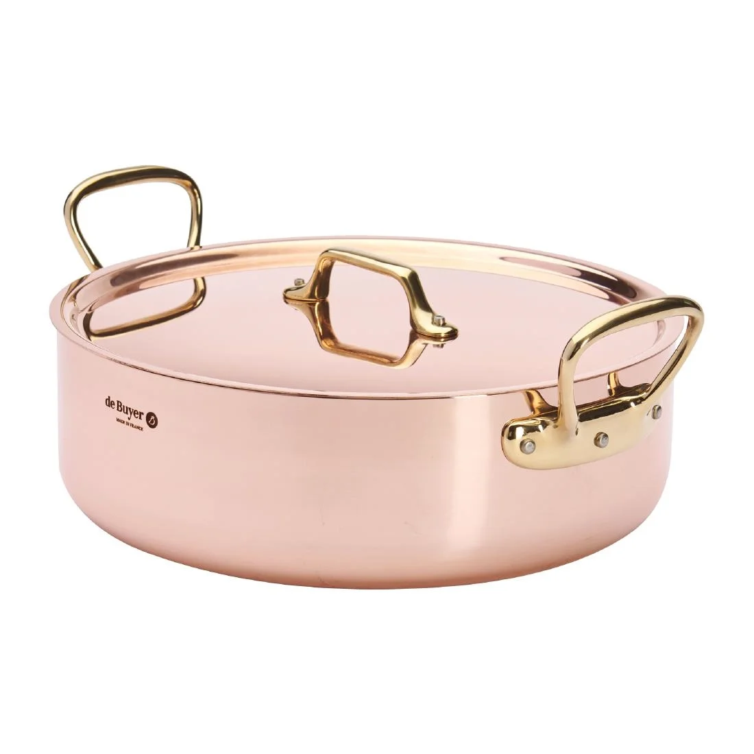 De Buyer Inocuivre Saute Pan with Lid Brass 28cm - Image 2