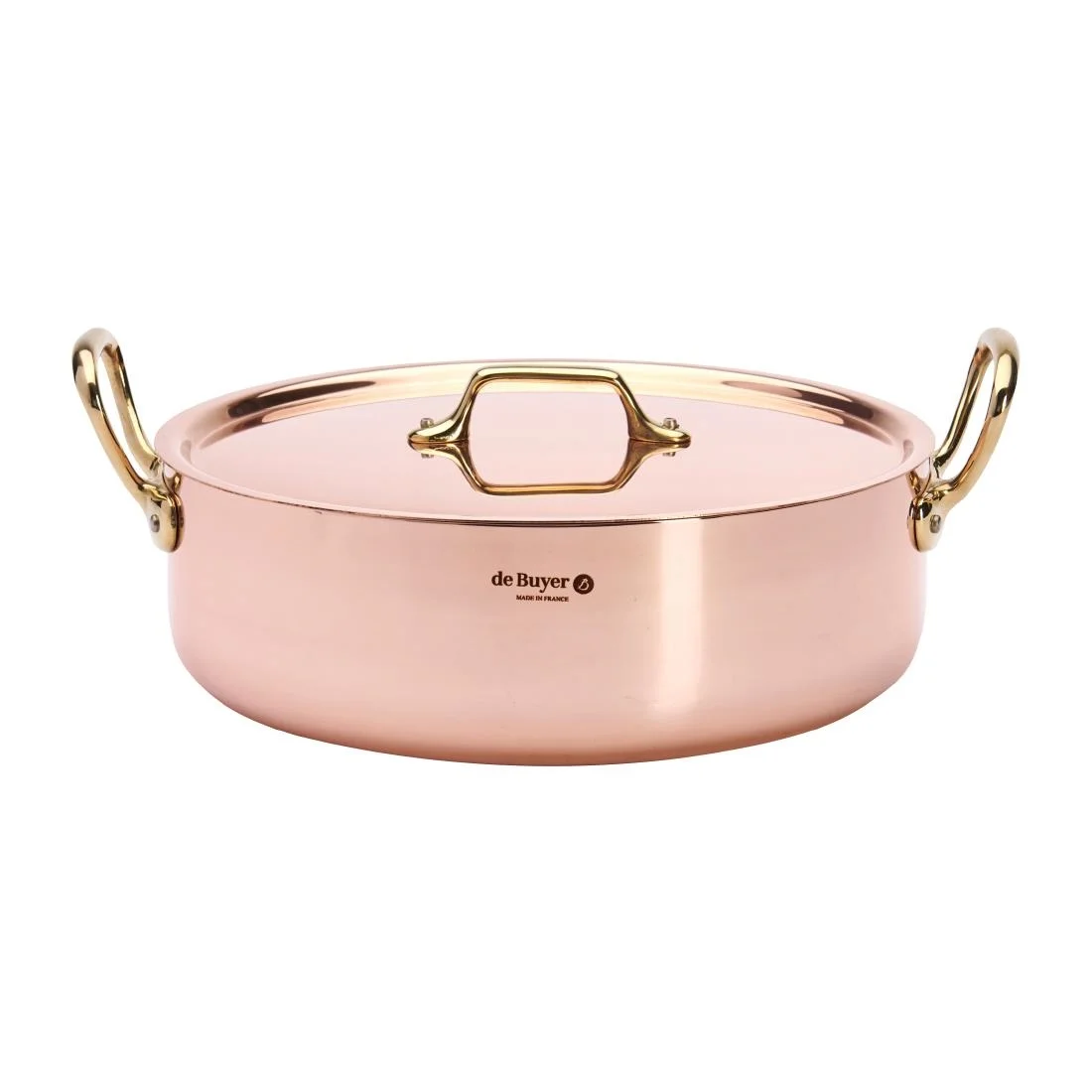 De Buyer Inocuivre Saute Pan with Lid Brass 28cm - Image 3