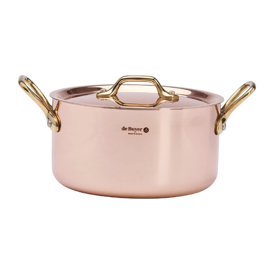 De Buyer Inocuivre Round Stewpan with Lid Brass 16cm - Image 3