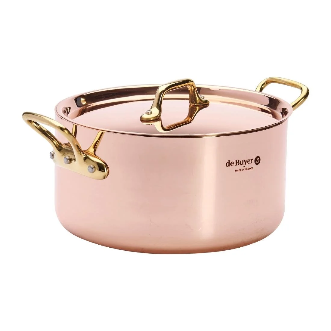 De Buyer Inocuivre Round Stewpan with Lid Brass 20cm