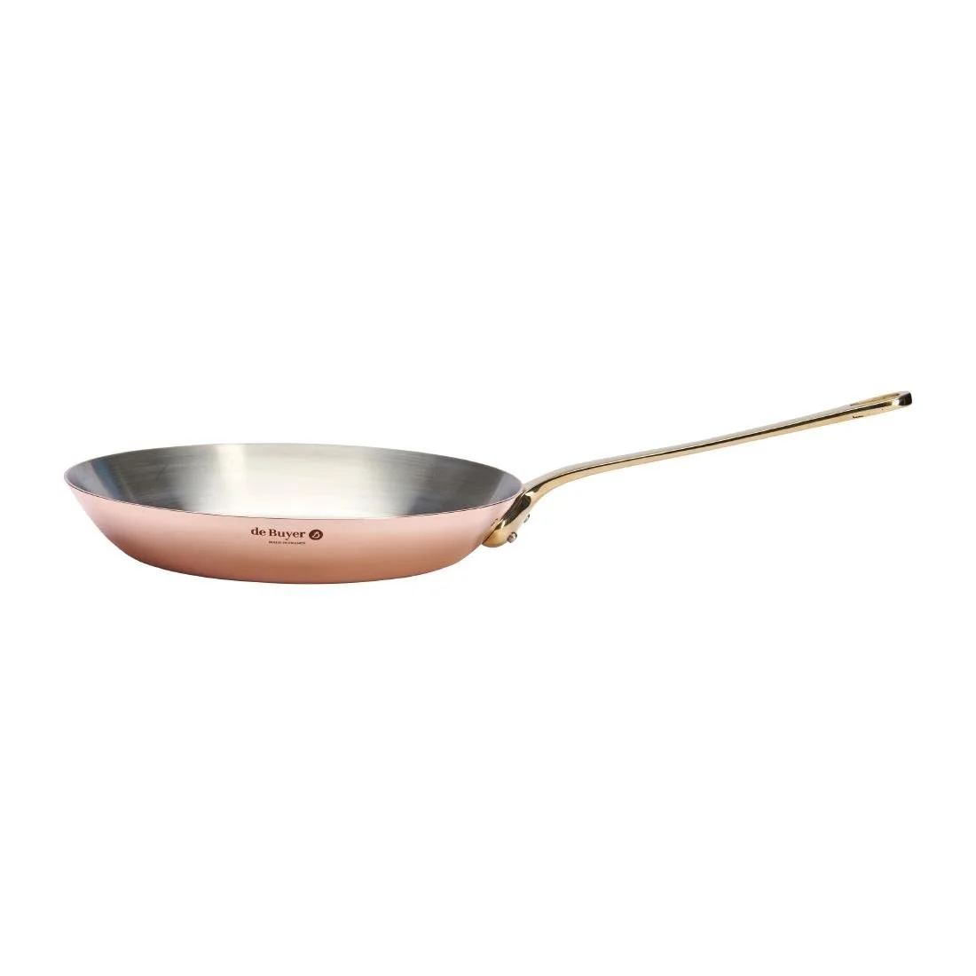 De Buyer Inocuivre Round Frying Pan with Handle Brass 20cm - Image 3