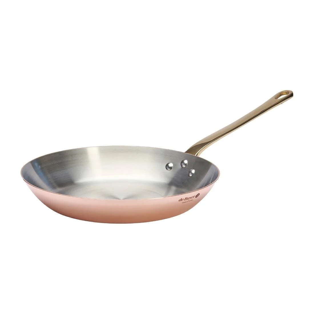 De Buyer Inocuivre Round Frying Pan with Handle Brass 20cm