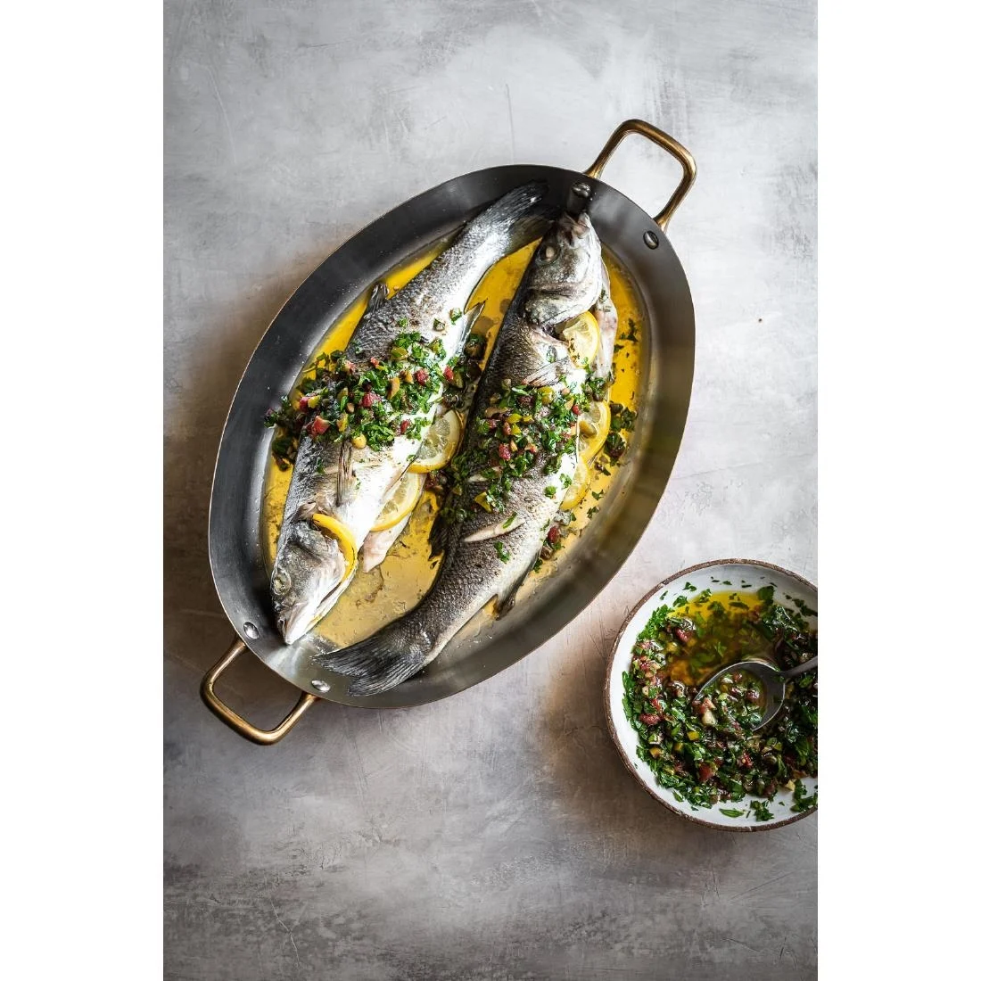 De Buyer Inocuivre Oval Dish with Brass Handles 32cm - Image 6