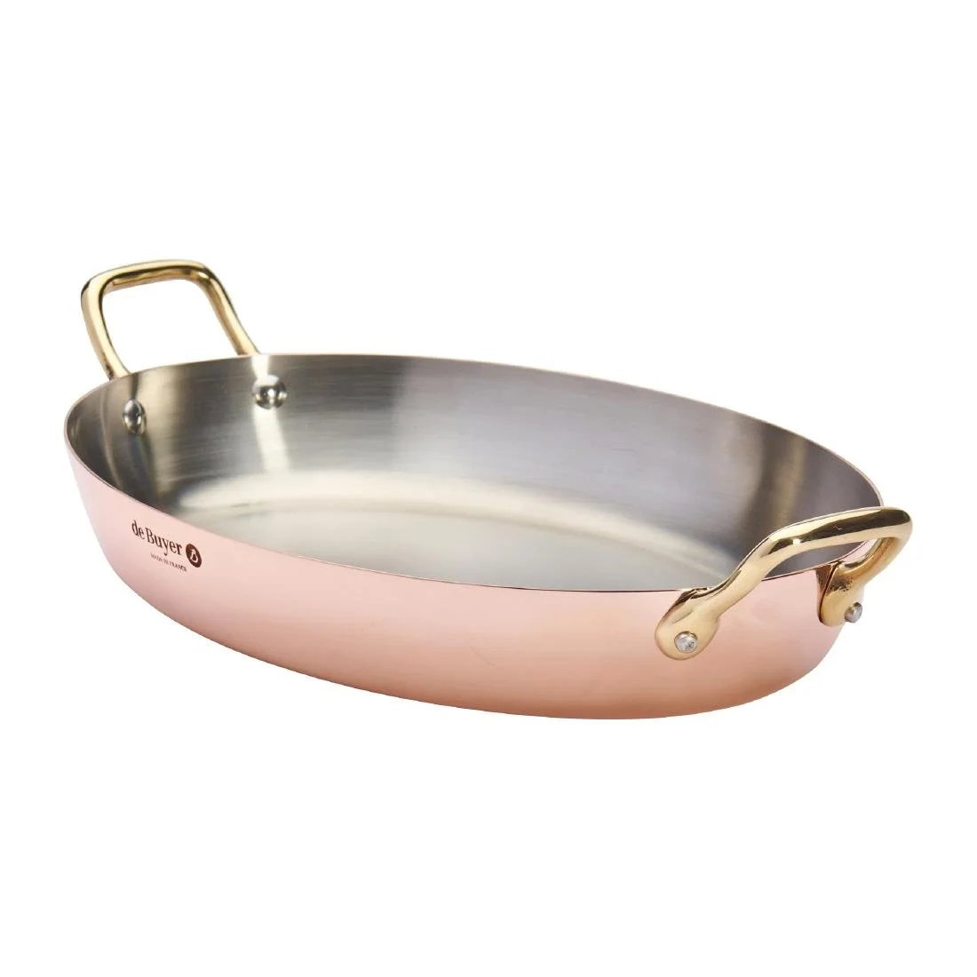 De Buyer Inocuivre Oval Dish with Brass Handles 32cm - Image 7