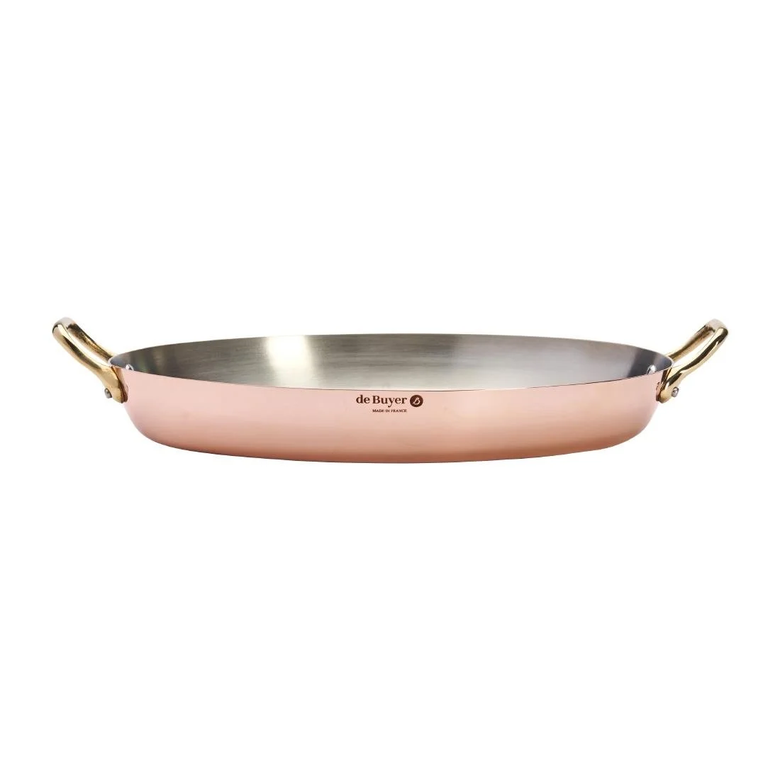 De Buyer Inocuivre Oval Dish with Brass Handles 36cm - Image 3