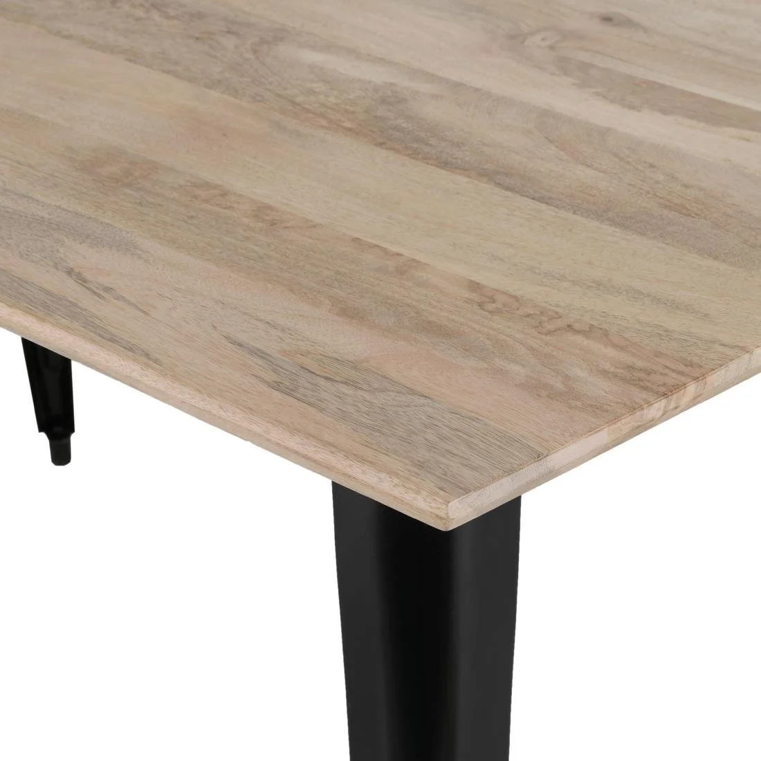 Bolero Bistro Dining Table Mango Wood Top Black Frame 1450mm - Image 2