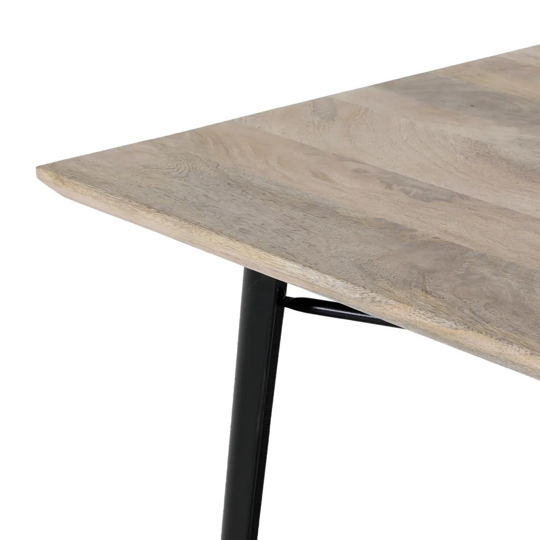 Bolero Bistro Dining Table Mango Wood Top Black Frame 1450mm - Image 9