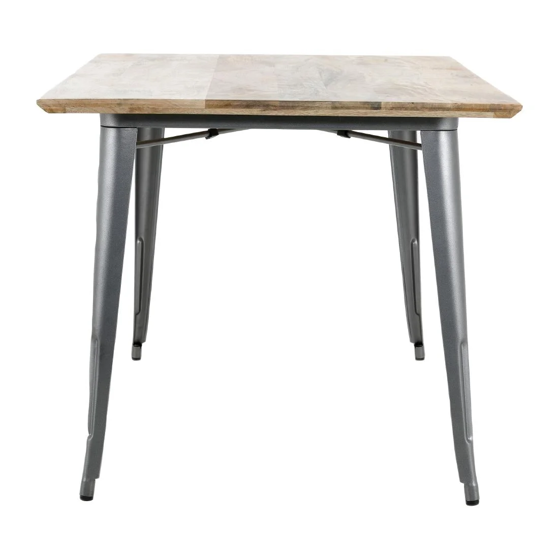 Bolero Bistro Dining Table Mango Wood Top Gunmetal Frame 1450mm - Image 6