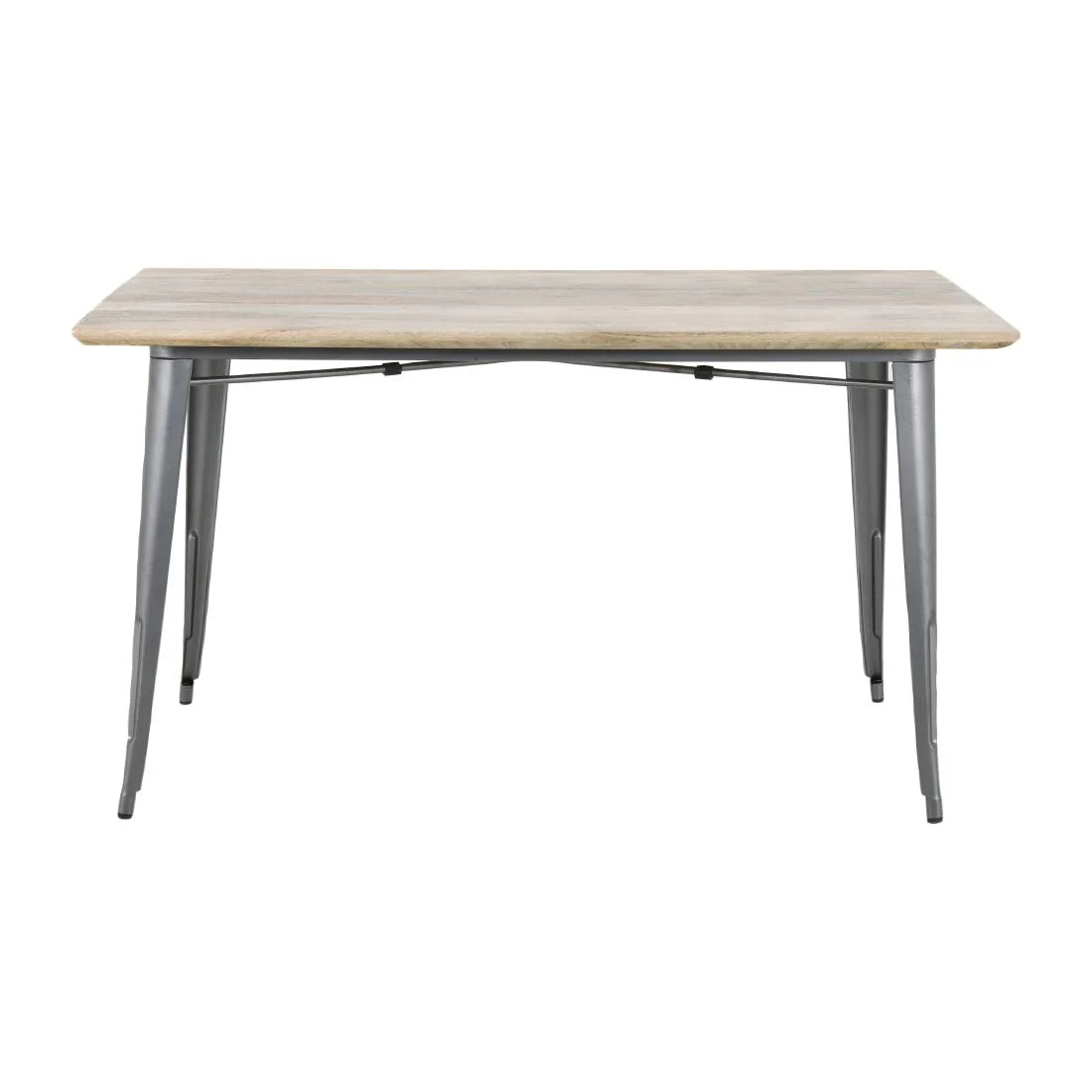 Bolero Bistro Dining Table Mango Wood Top Gunmetal Frame 1450mm