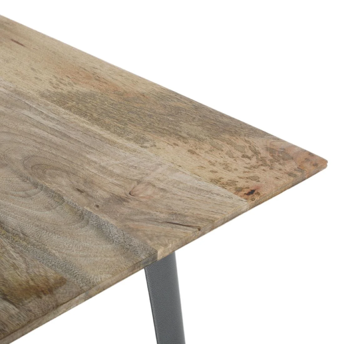 Bolero Bistro Dining Table Mango Wood Top Gunmetal Frame 1450mm - Image 8