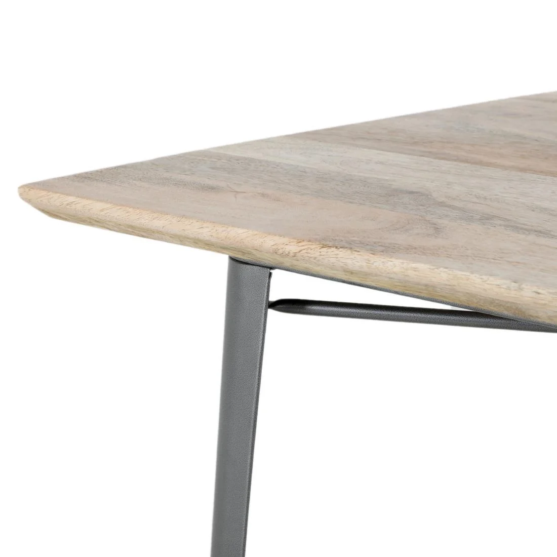 Bolero Bistro Dining Table Mango Wood Top Gunmetal Frame 1450mm - Image 9