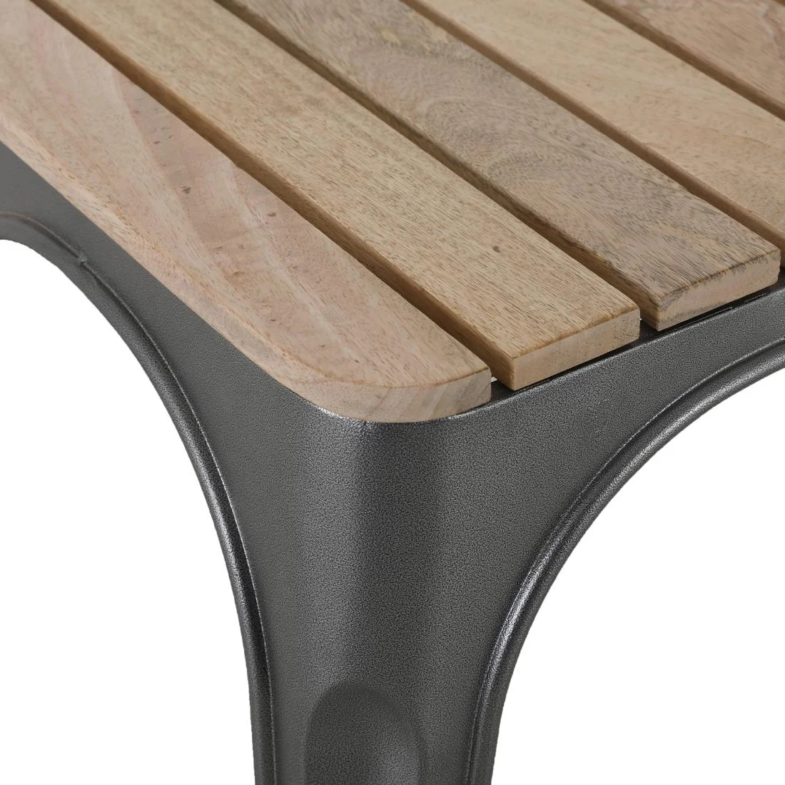 Bolero Bistro Indoor Bench Slatted Mango Wood & Gunmetal Frame 850mm (2 Pack) - Image 7