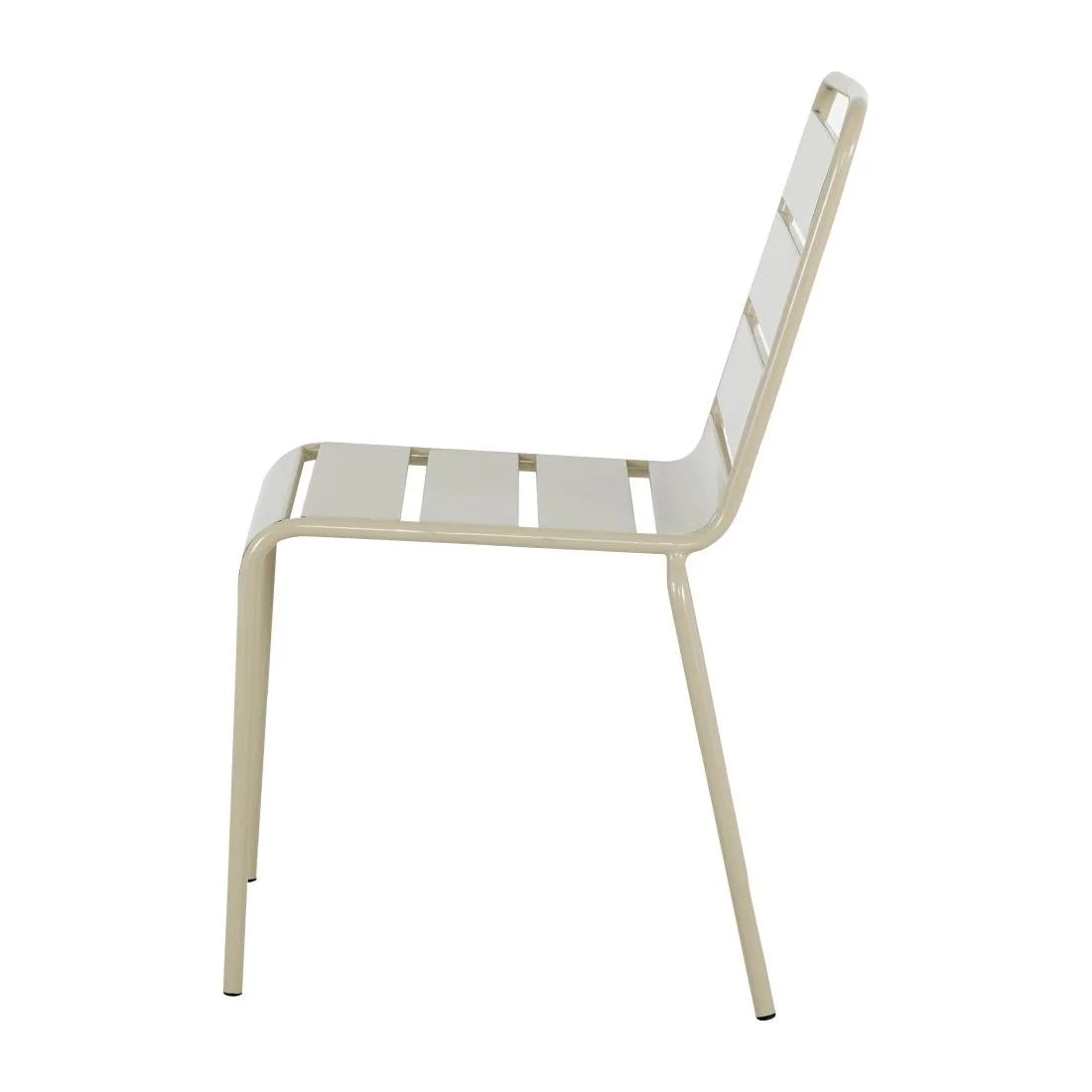 Bolero Amalfi Slatted Steel Side Chairs Taupe (4 Pack) - Image 3