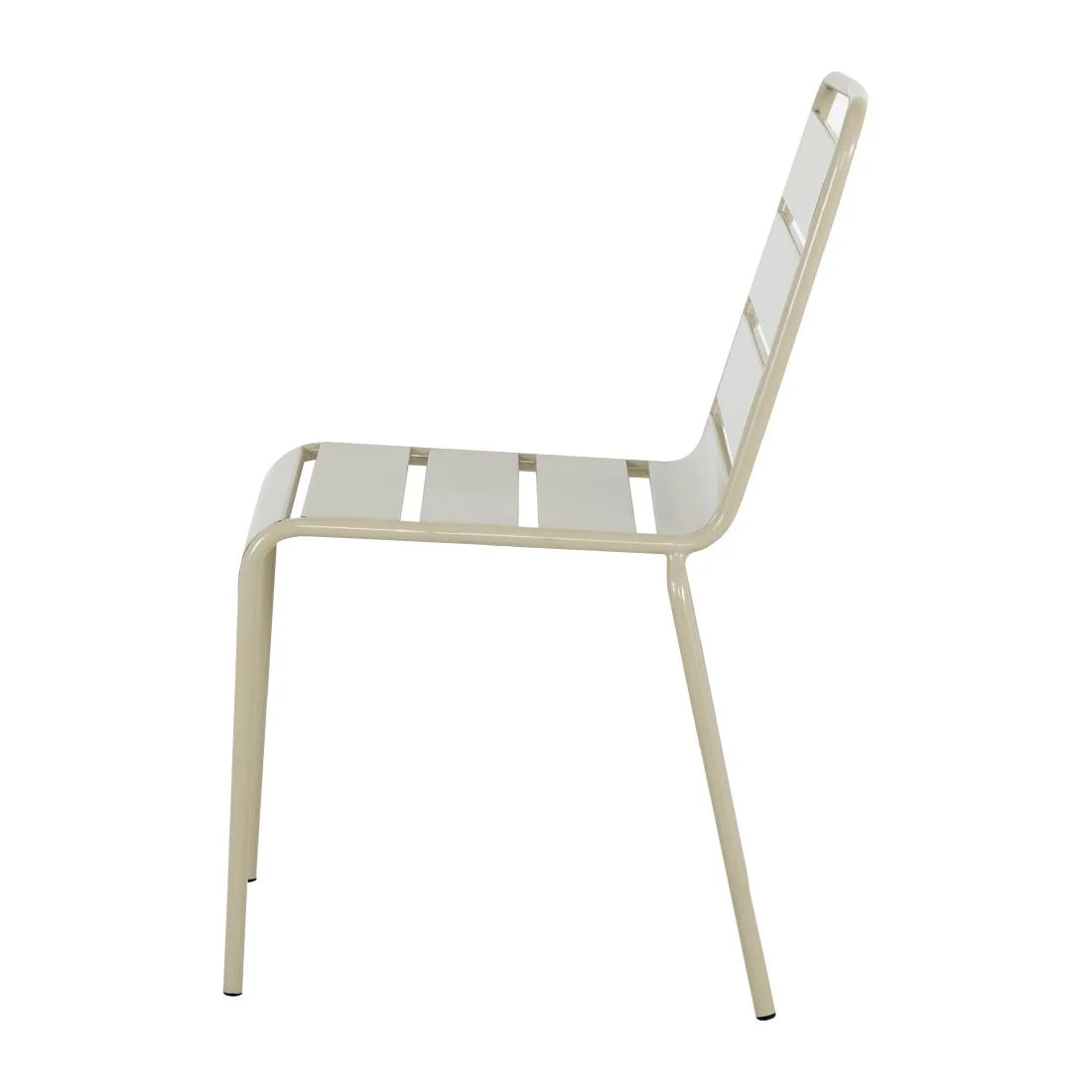 Bolero Amalfi Slatted Steel Side Chairs Taupe (4 Pack) - Image 3