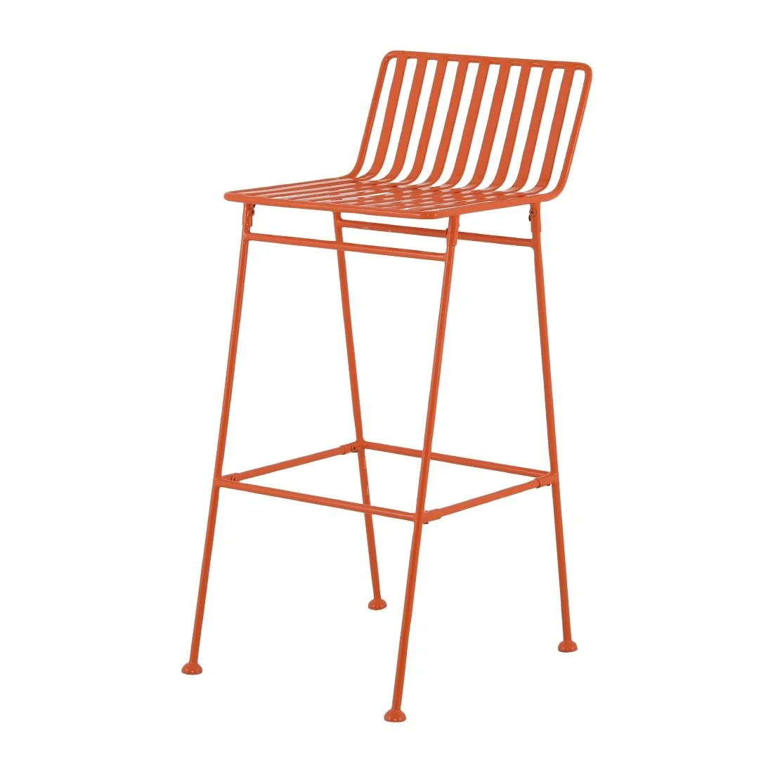 Bolero Spritz Slatted Bar Stools Vibrant Orange (2 Pack)