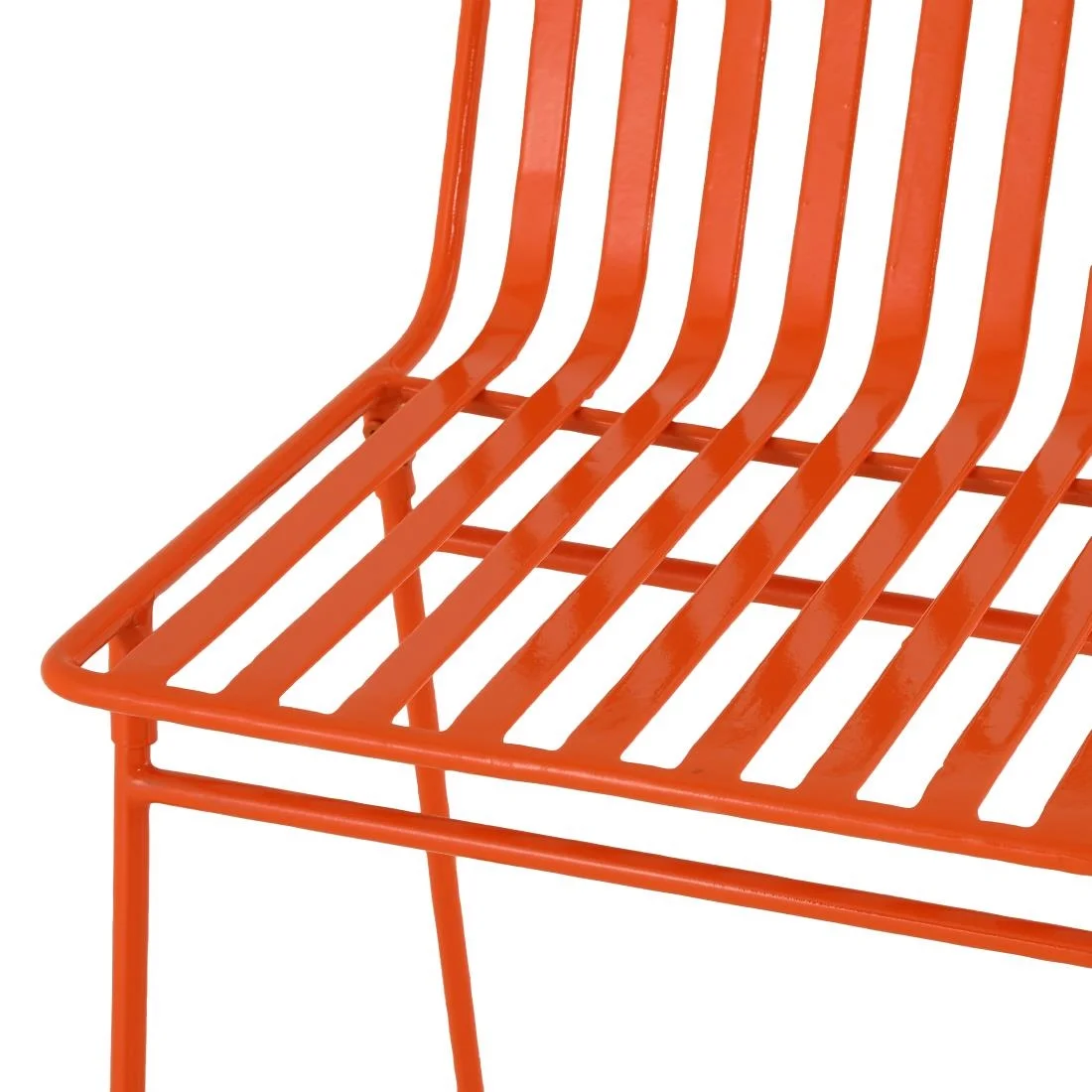 Bolero Spritz Slatted Bar Stools Vibrant Orange (2 Pack) - Image 5