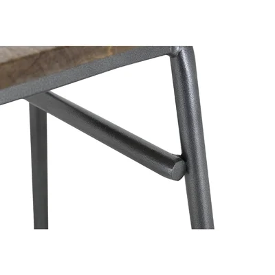 Bolero Cantina Compact Bar Stools with Mango Wood Seat Pad Gunmetal (4 Pack) - Image 3