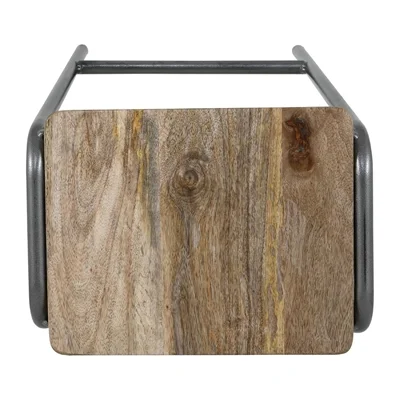 Bolero Cantina Compact Bar Stools with Mango Wood Seat Pad Gunmetal (4 Pack) - Image 9