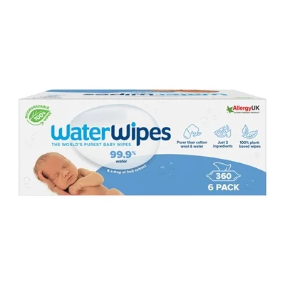 Water Wipes Sensitive Baby Wipes 60 Wipes (6 Pack) - Image 2