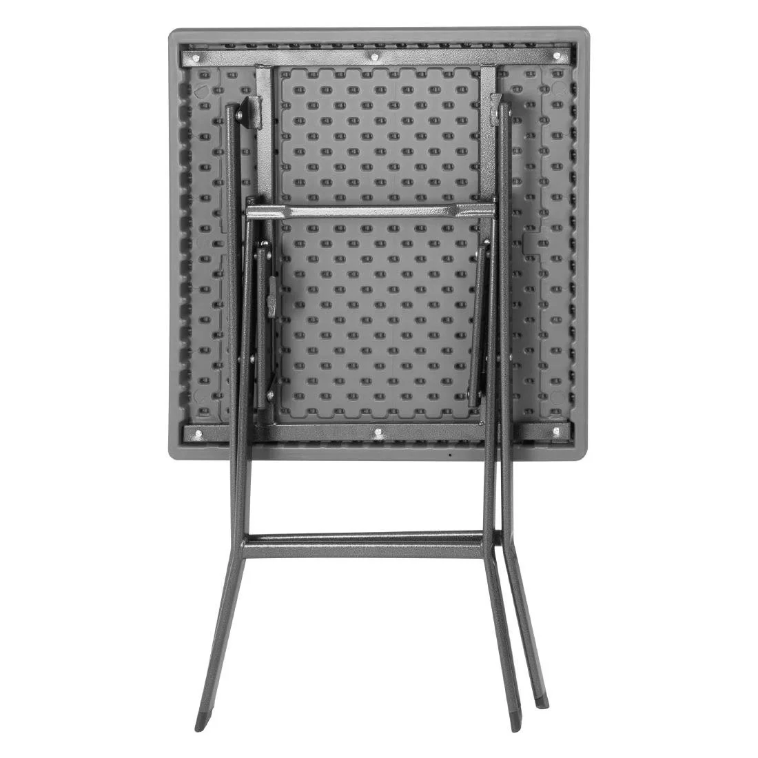 Bolero Square Folding HDPE Table Wood Effect 620mm - Image 4