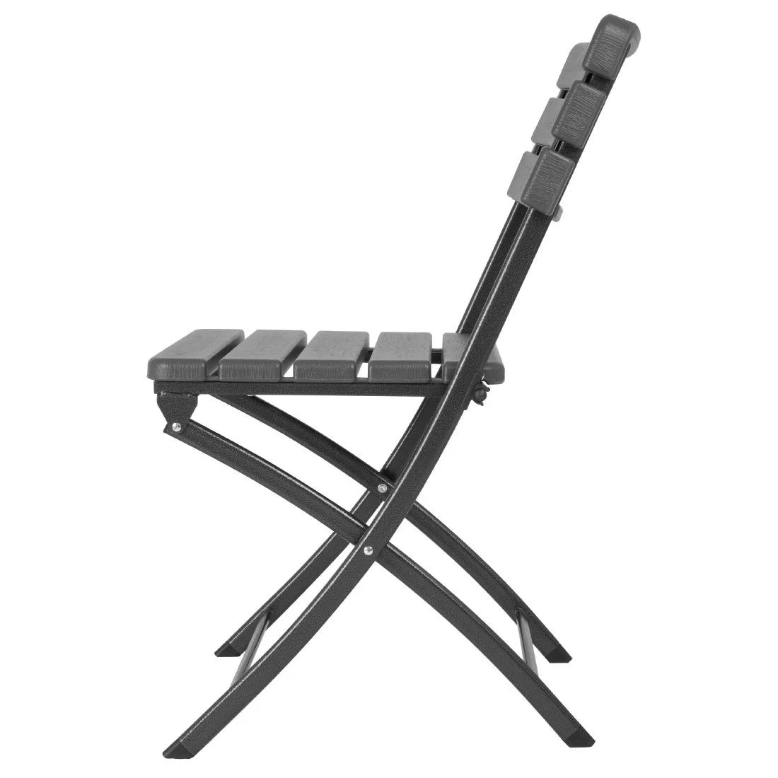 Bolero Folding Chairs Grey Wood Effect (2 Pack) - Image 2