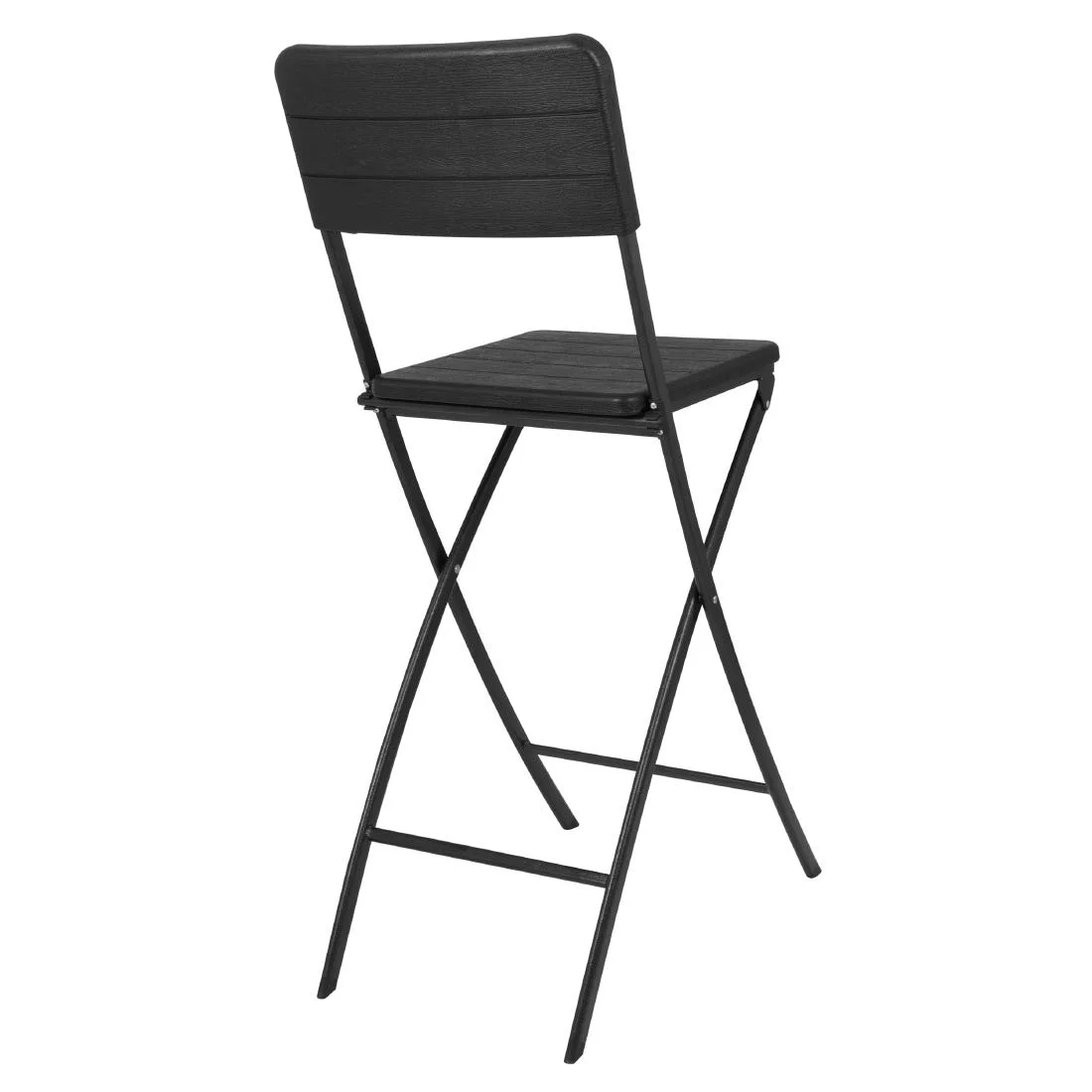 Bolero Folding Bar Chairs Black Wood-Effect (2 Pack) - Image 3