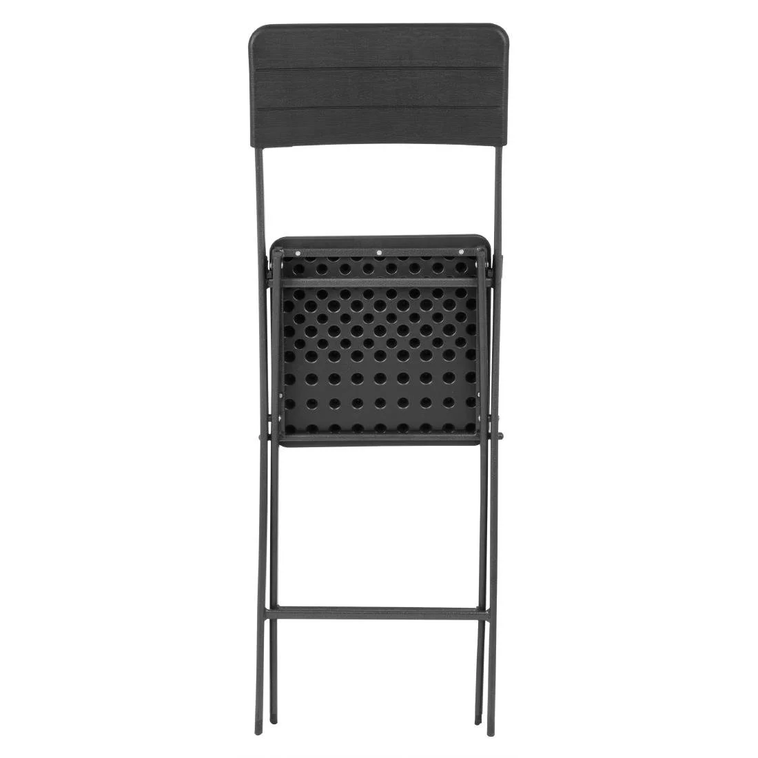 Bolero Folding Bar Chairs Black Wood-Effect (2 Pack) - Image 4