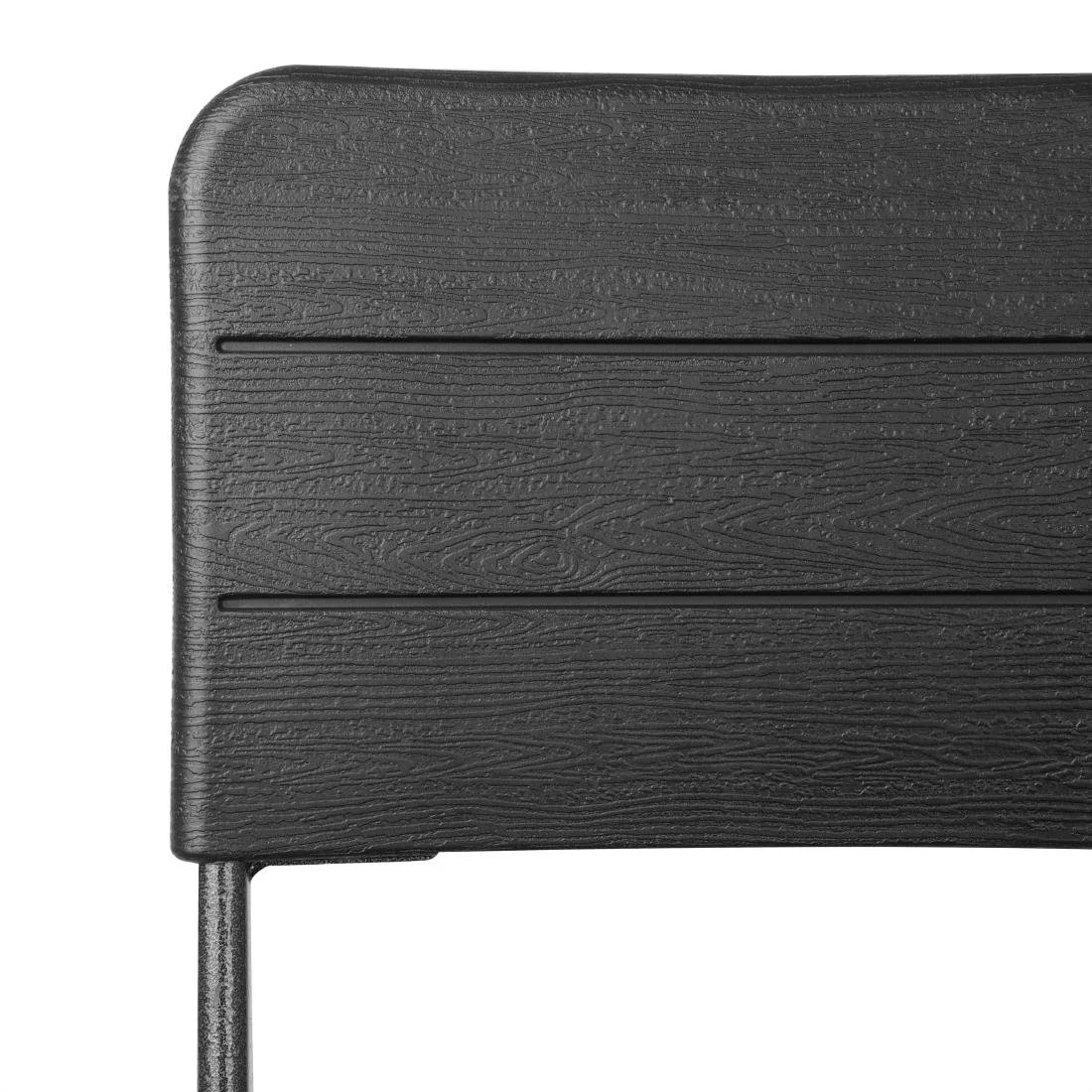 Bolero Folding Bar Chairs Black Wood-Effect (2 Pack) - Image 5