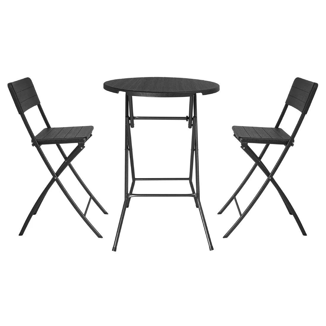 Bolero Folding Bar Chairs Black Wood-Effect (2 Pack) - Image 6