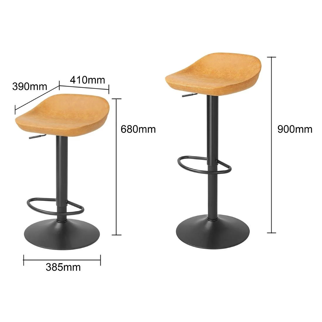 Bolero Enzo Bar Stools Camel (2 Pack) - Image 6