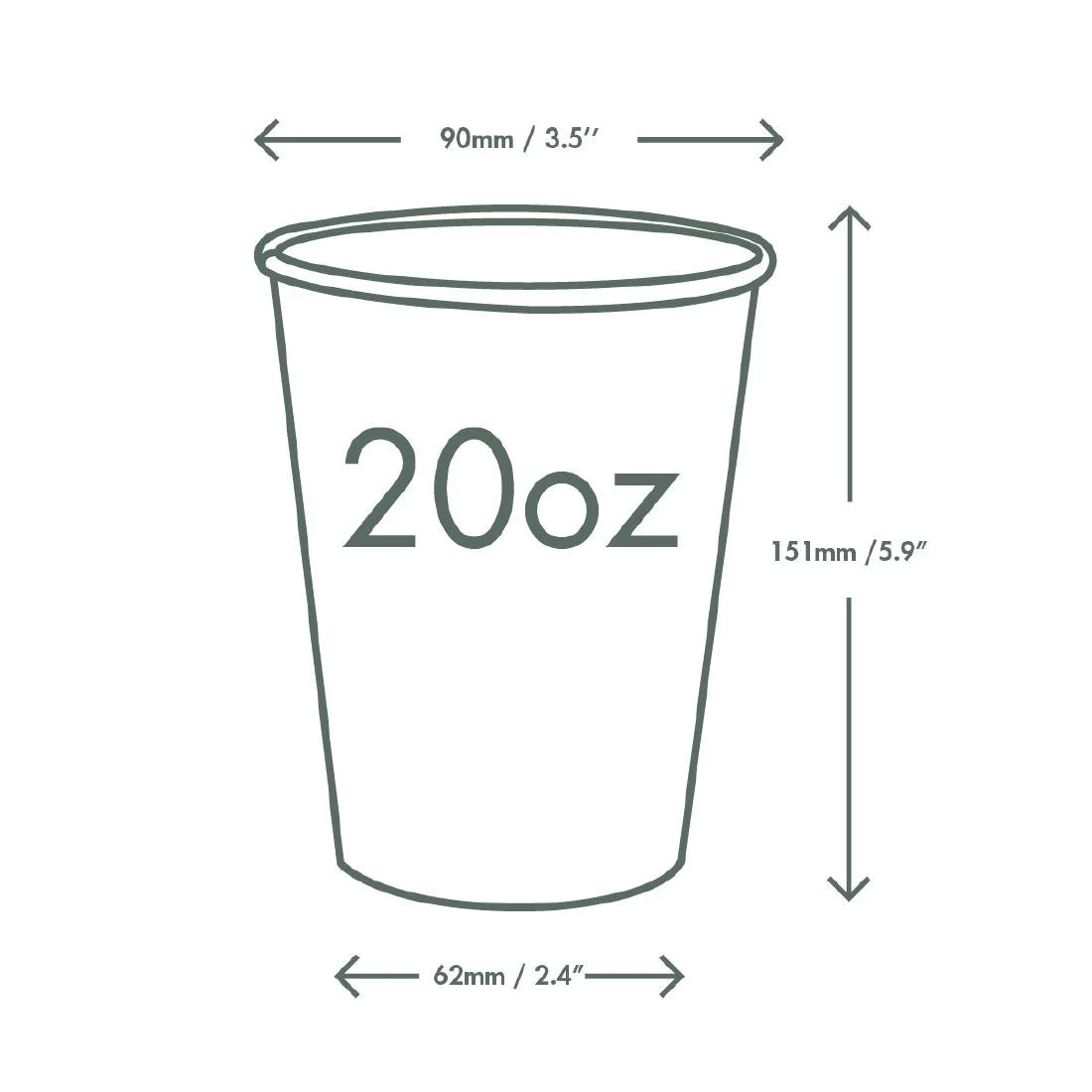 Vegware Paper Cold Cups 89-Series 20oz/500ml (1000 Pack) - Image 4