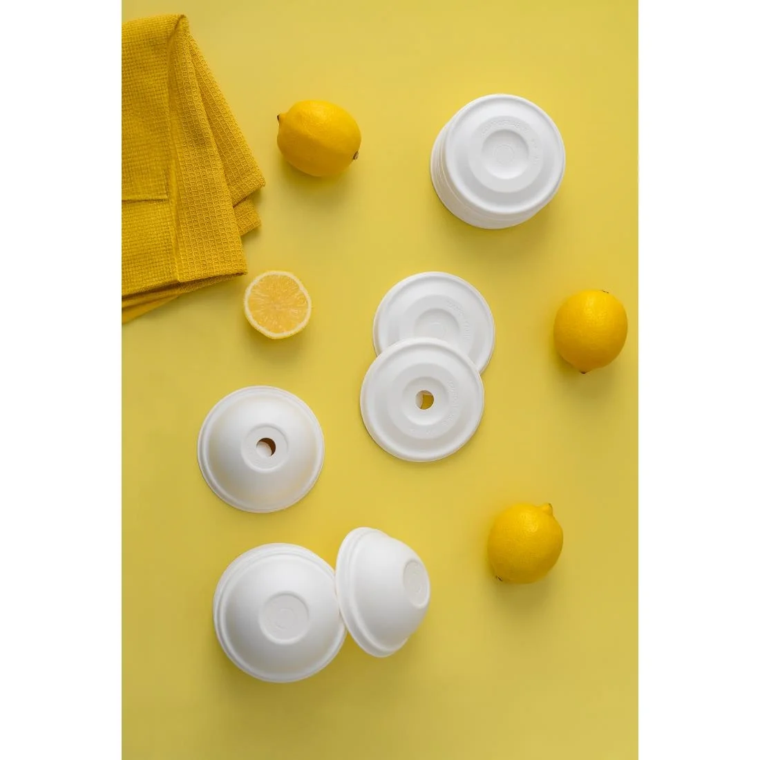 Vegware Nourish Moulded Fibre Cold Cup Dome Lids with Hole 89-Series (1000 Pack) - Image 2